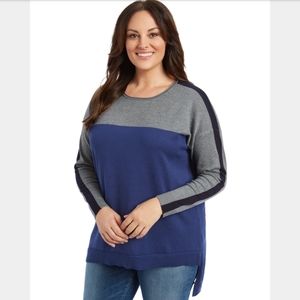 89TH + MADISON Colorblock Asymmetrical Sweater